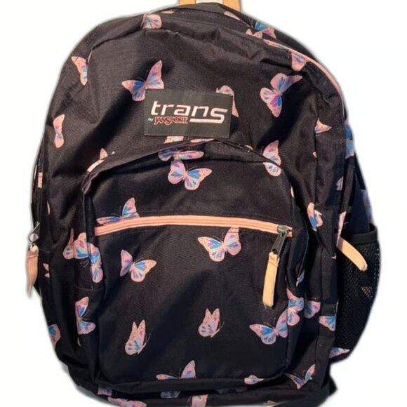 Jansport Black Butterfly Trans Backpack - Picture 1 of 4